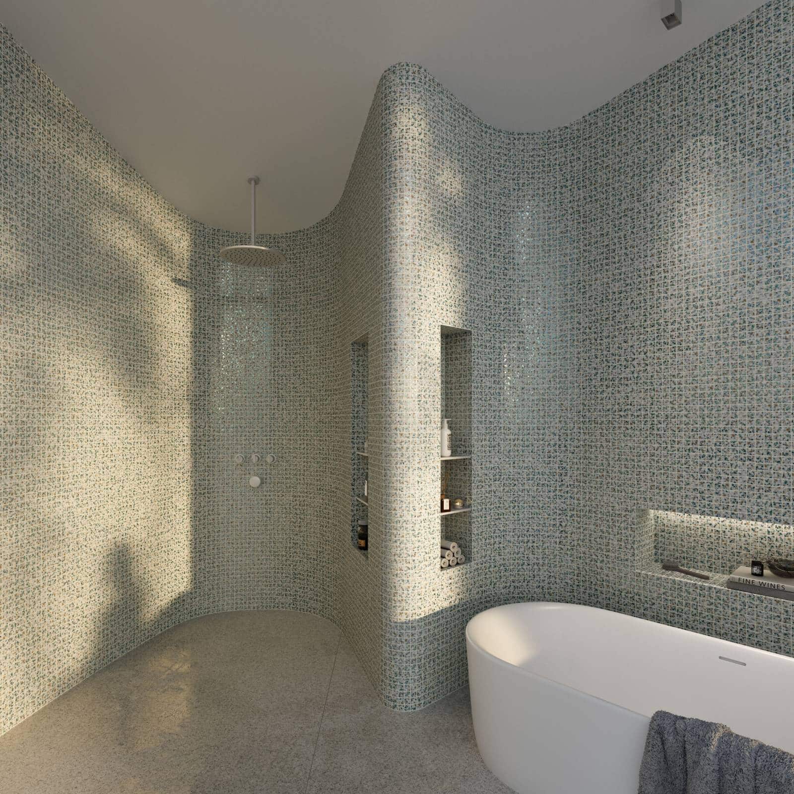 2 Terrazzo Ice 25 Ezarri mosaics pool home 1